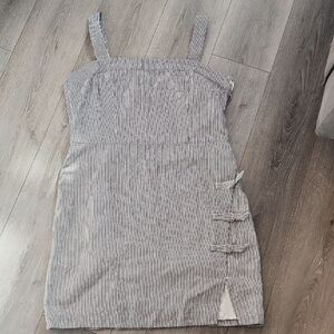 Simply Noelle Gray Ribbed Cut Out Sundress